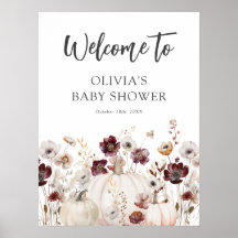 Willkommensschild für Baby Shower zur Herbst-Wildb