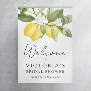 Willkommensschild für Brautparty mit Zitrusfrüchte Poster