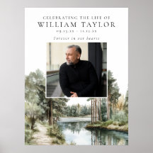 Willkommensschild für die Feier des Lebens am Wald