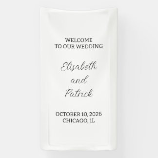Willkommensschild für die Hochzeit mit Ständer Hoc Banner