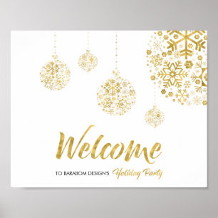 Willkommensschild für die Weihnachtsfeier Poster