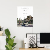 Willkommensschild für eine elegante Hochzeit auf e Poster (Heimbüro)