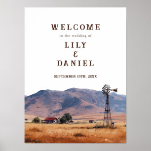 Willkommensschild für eine Hochzeit in den westlic Poster
