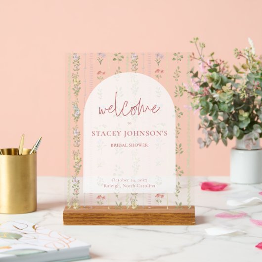 Willkommensschild für Frühlings-Hochzeitsdusche mi Acrylschild (Hochzeit)