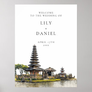 Willkommensschild für Hochzeit auf Bali Poster