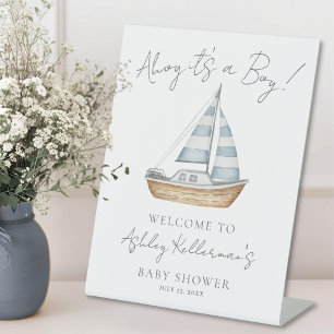 Willkommensschild für nautical Baby Shower für Jun Sockelschild
