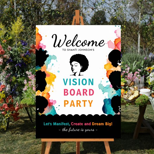 Willkommensschild für Vision Board Party Poster