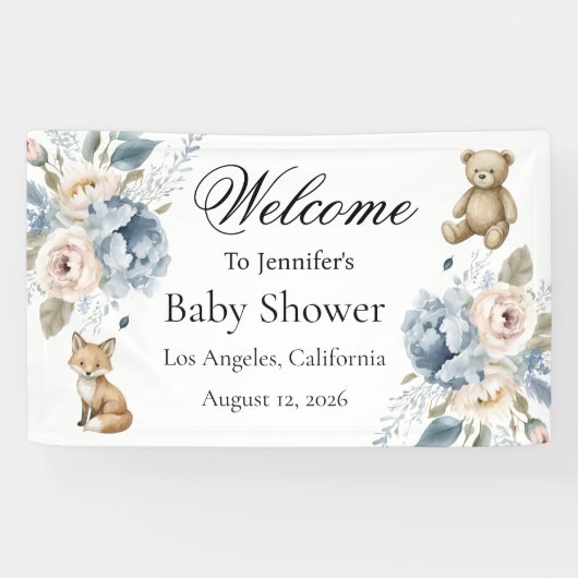 Willkommensschild für Wald-Babyparty Banner (Horizontal)