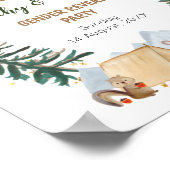 Willkommensschild für Woodland-Tiere Geschlechtsve Poster (Ecke)