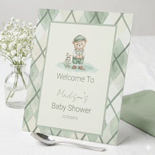 Willkommensschild Golfen Weise Grüne Babyparty Sockelschild