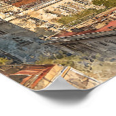 Willkommensschild Hochzeit Barcelona Skyline Poster (Ecke)