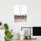 Willkommensschild Hochzeit Cincinnati Skyline Poster (Heimbüro)