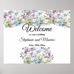 Willkommensschild Hochzeit Florale Vielfalt Bouque Poster
