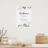 Willkommensschild Hochzeit mit Grün Poster (Küche)