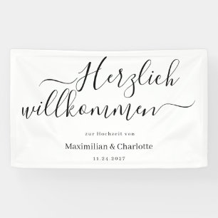 Willkommensschild Hochzeit Modern Minimalistisch Banner