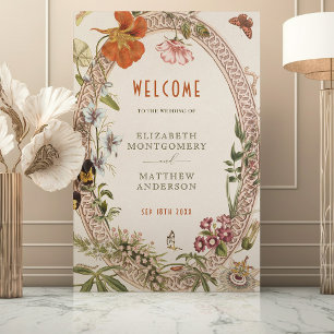 Willkommensschild Hochzeit Vintage Art Nouveau Poster