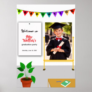 Willkommensschild Kinder-Abschlussfeier-Einladung Poster