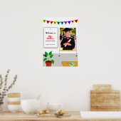 Willkommensschild Kinder-Abschlussfeier-Einladung Poster (Küche)