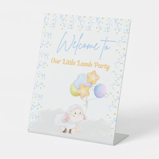 Willkommensschild Kleines Lamm Sockelschild (Vorderseite)