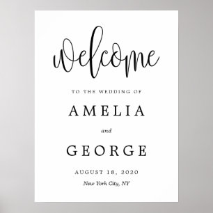 Willkommensschild mit editierbarer FARBE und GRÖßE Poster