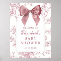 Willkommensschild rosa Schleife Baby Shower