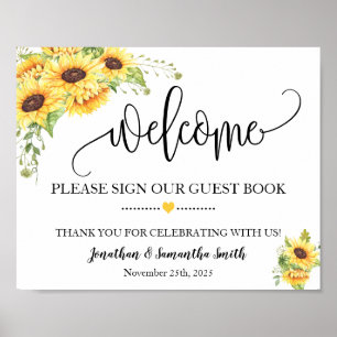 Willkommensschild unser Gästebuch Hochzeit Sonnenb