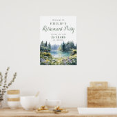 Willkommensschild Waldsee Ruhestandsparty Poster (Küche)