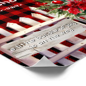 Willkommensschild Weihnachtszaun Buffalo Plaid Bab Poster (Ecke)