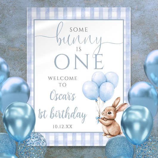 Willkommensschild zum 1. Geburtstag von Little Bun Poster