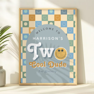 Willkommensschild zum 2. Geburtstag für zwei coole Poster