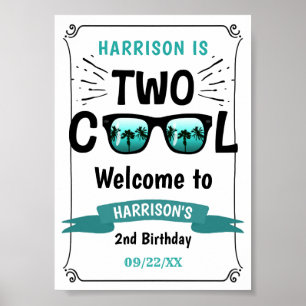 Willkommensschild zum 2. Geburtstag für zwei coole Poster