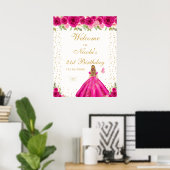Willkommensschild zum Geburtstag für ein Mädchen m Poster (Heimbüro)