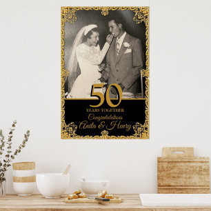 Willkommensschild zur 50. goldenen Hochzeit Poster