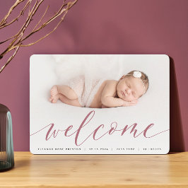 Willkommensschrift | Ankündigung von Foto zur Gebu