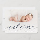 Willkommensschrift | Ankündigung von Foto zur Gebu (Vorderseite)