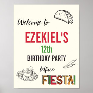 Willkommenssignatur Taco Geburtstagsparty Poster