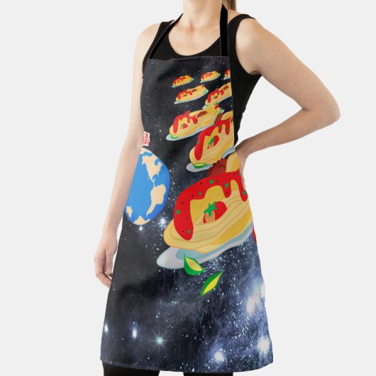 Willkommensspaghetti-Überlappungen Pasta-Alien-Inv Schürze (InSitu)