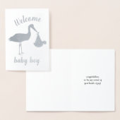 Willkommensstorch Delivery Boy Babygratulation Folienkarte (Anzeige)