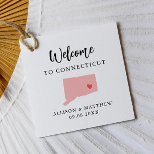 Willkommenstasche für Hochzeiten in Connecticut in Geschenkanhänger