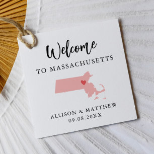Willkommenstasche für Hochzeiten in Massachusetts  Geschenkanhänger