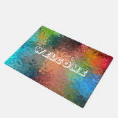 Willkommenstext Moderne Abstrakte Kunstvorlage Fußmatte (Schrägansicht)