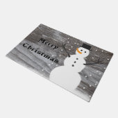 Willkommenstür rustikaler fröhlicher Weihnachtssch Fußmatte (Schrägansicht)