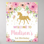 Willkommensunterschrift von Unicorn und Fairy Birt Poster (Vorne)