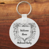 Willkommenswerbespot auf der Vintagen Schild-Zuhau Schlüsselanhänger (Vorderseite)
