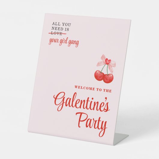 Willkommenszeichen des Custom Cherry Galentine's D Sockelschild (Vorderseite)