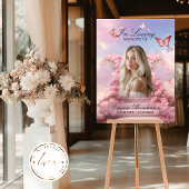 Willkommenszeichen für die Butterfly-Treppe Poster