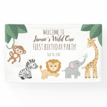 Willkommenszeichen "Wild one Safari/Jungle"