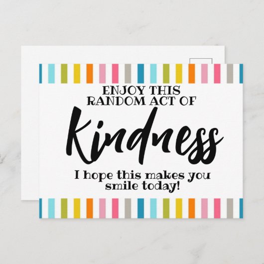 Willkürlicher Akt der Freundlichkeit Postkarte (Vorne/Hinten)