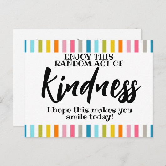 Willkürlicher Akt der Freundlichkeit Postkarte (Vorne/Hinten)