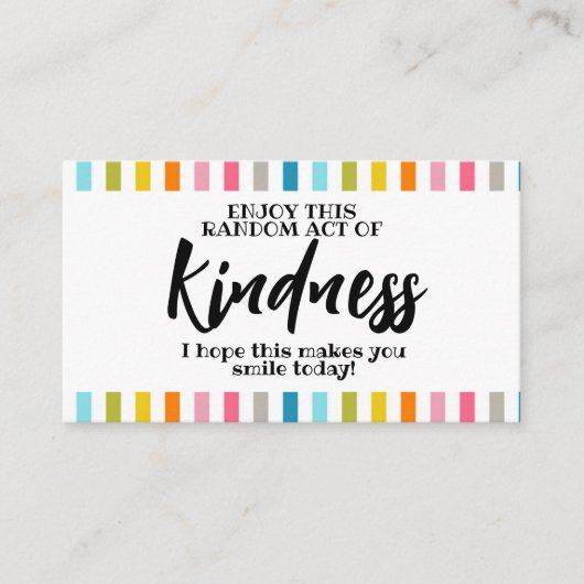 Willkürlicher Akt der Freundlichkeit Visitenkarte (Vorderseite)